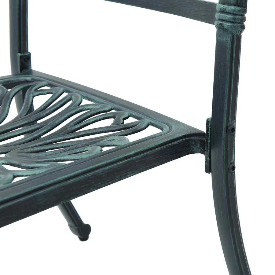 Ensemble de bistro 3 pcs vert aluminium coulé - 10