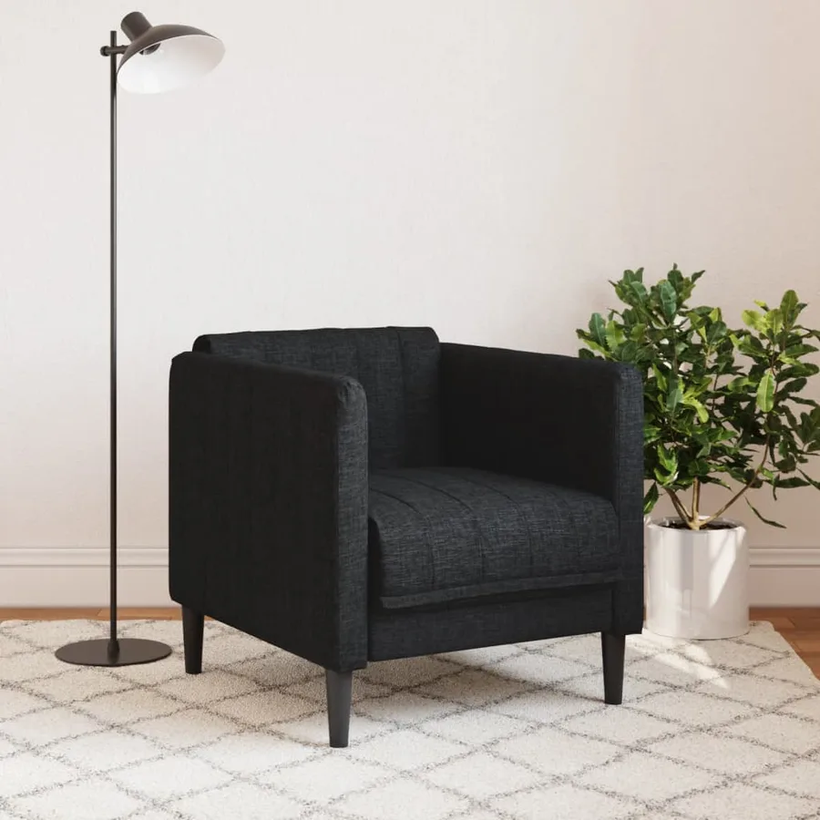 Fauteuil noir tissu - 3
