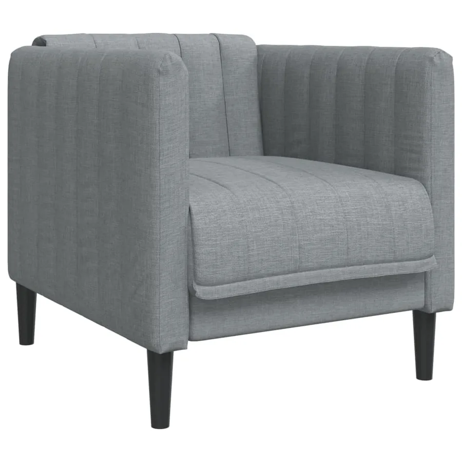 Fauteuil gris clair tissu - 2