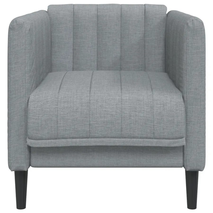 Fauteuil gris clair tissu - 4