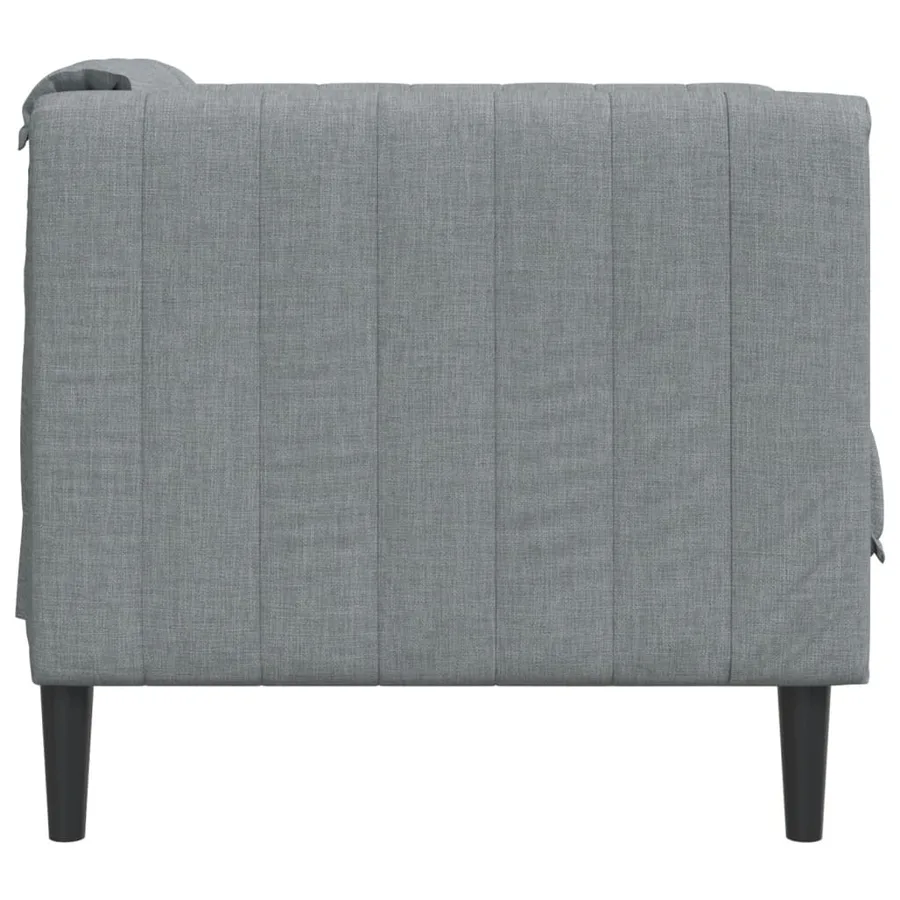 Fauteuil gris clair tissu - 5
