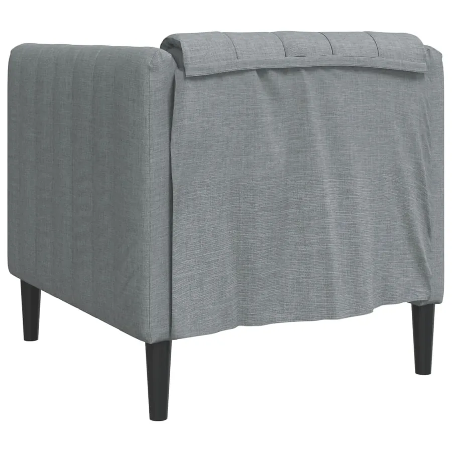 Fauteuil gris clair tissu - 6