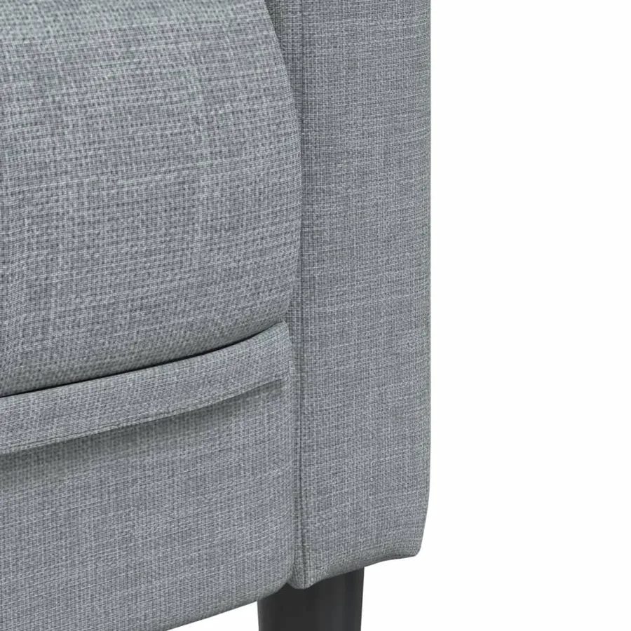 Fauteuil gris clair tissu - 7