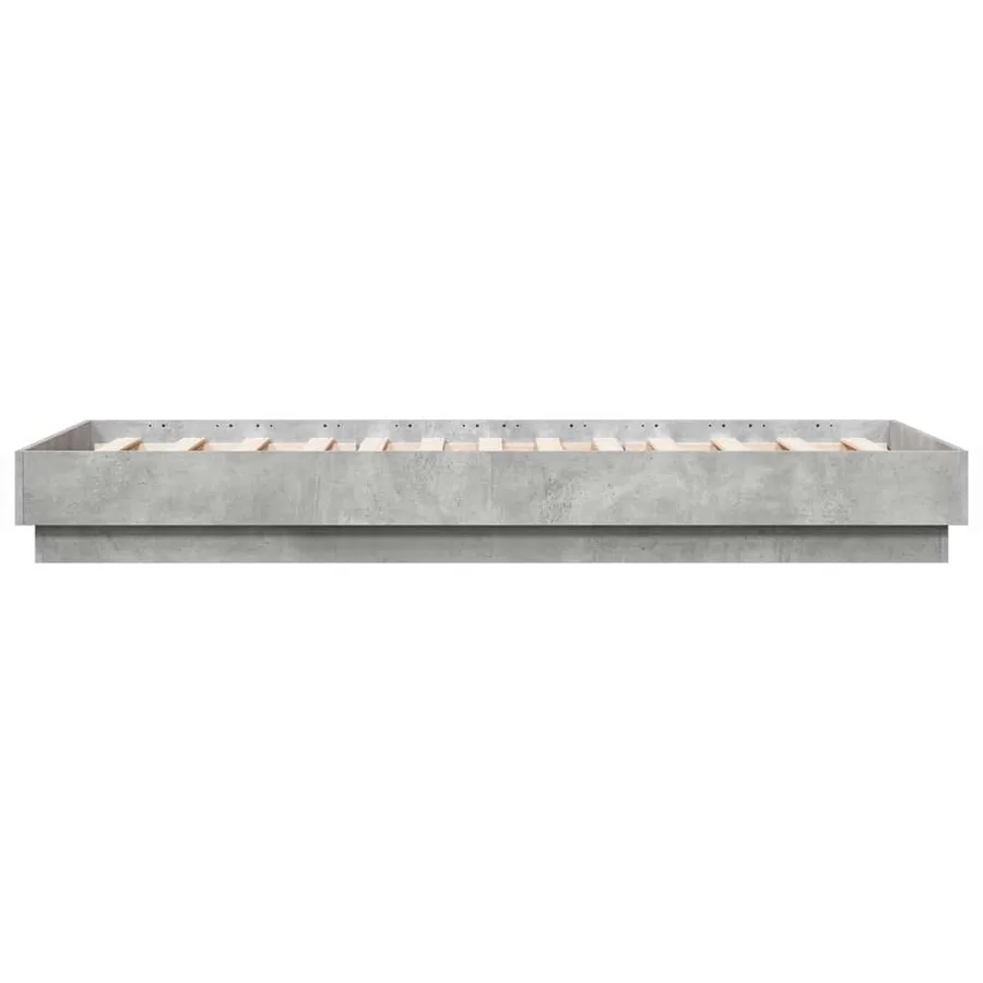 Cadre de lit sans matelas gris béton 90x190 cm - 5