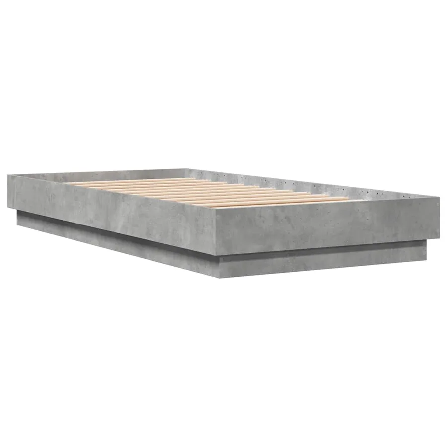 Cadre de lit sans matelas gris béton 90x190 cm - 6