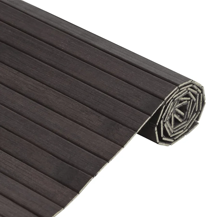 Tapis rectangulaire marron foncé 100x100 cm bambou - 4