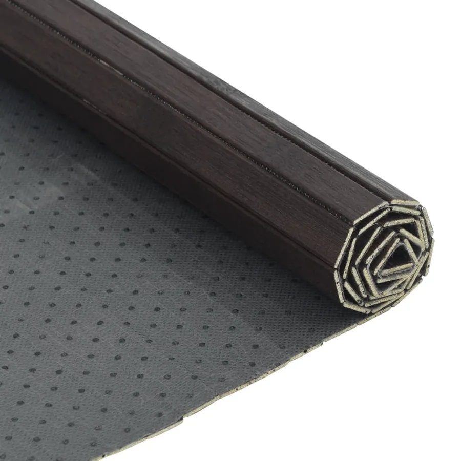 Tapis rectangulaire marron foncé 100x100 cm bambou - 5
