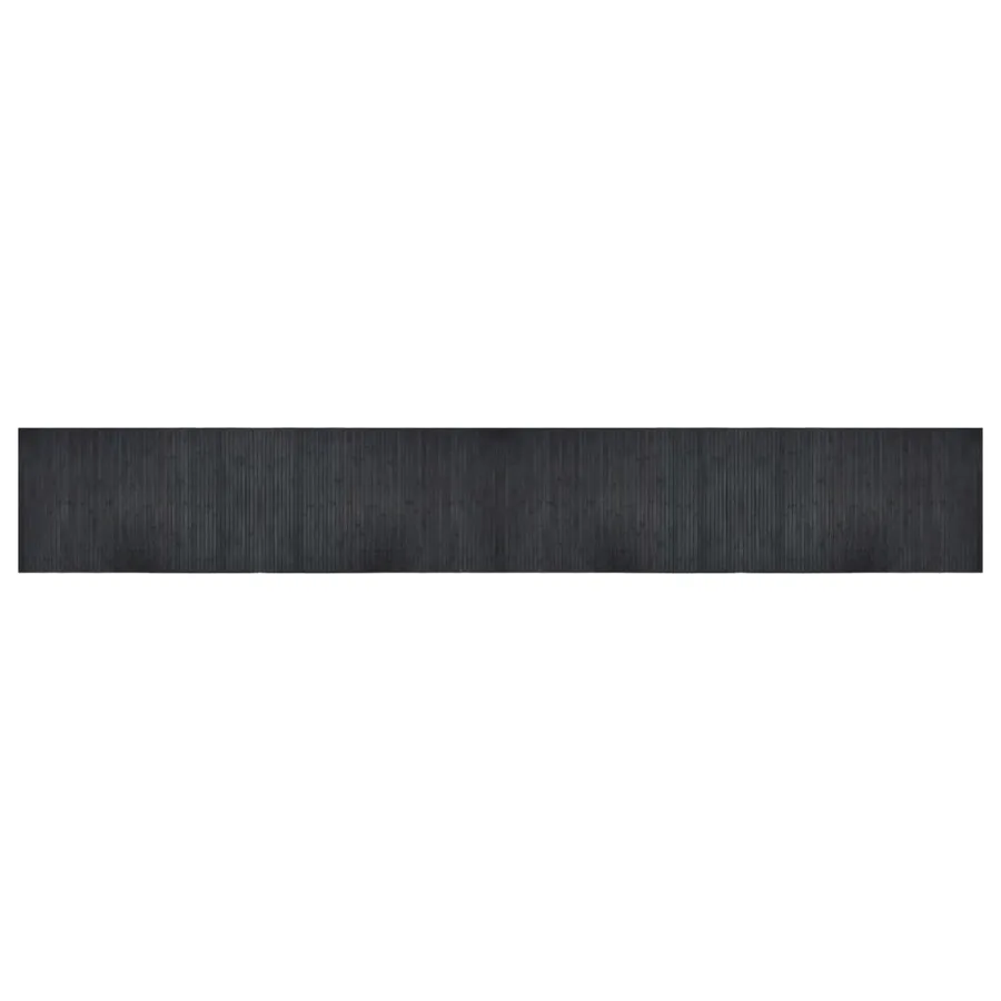 Tapis rectangulaire gris 60x400 cm bambou - 2