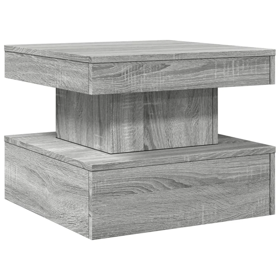 Table basse avec lumières LED sonoma gris 50x50x40 cm - 3