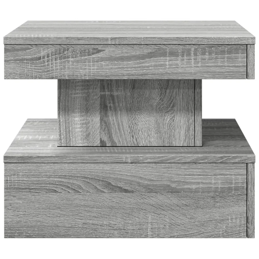 Table basse avec lumières LED sonoma gris 50x50x40 cm - 7