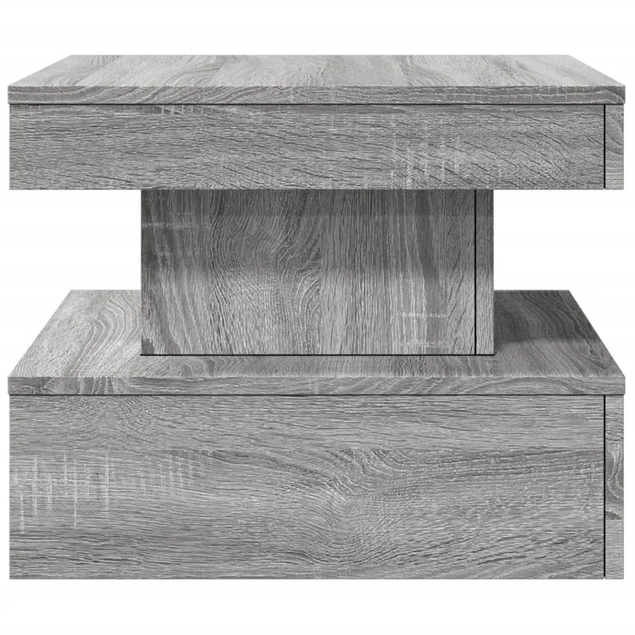 Table basse avec lumières LED sonoma gris 50x50x40 cm - 8