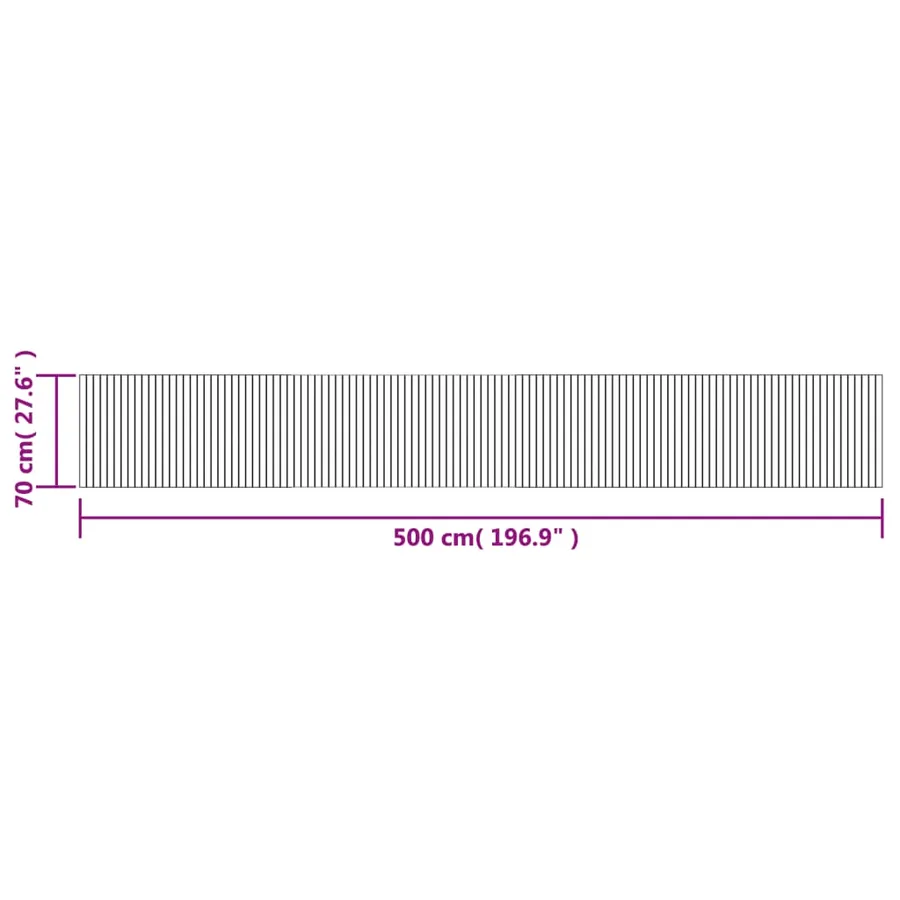 Tapis rectangulaire gris 70x500 cm bambou - 8