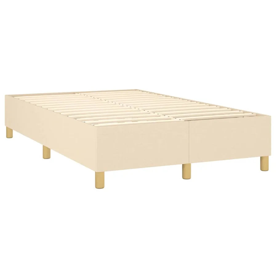 Sommier à lattes de lit avec matelas crème 120x190 cm tissu - 4