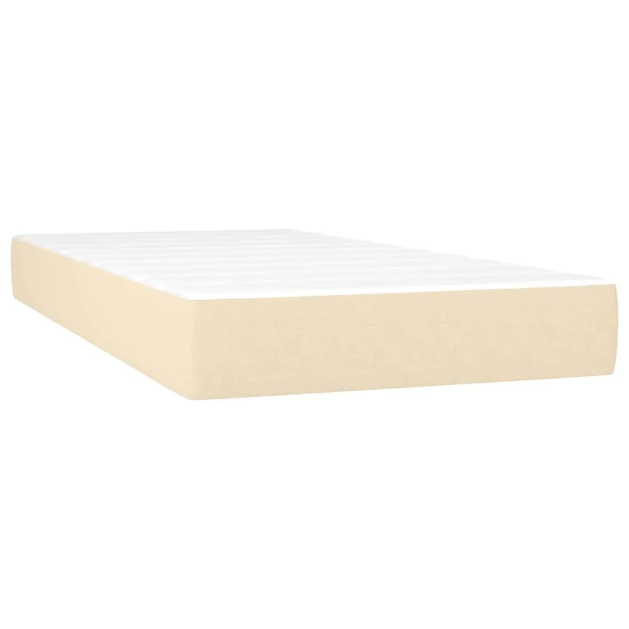Sommier à lattes de lit avec matelas crème 120x190 cm tissu - 5