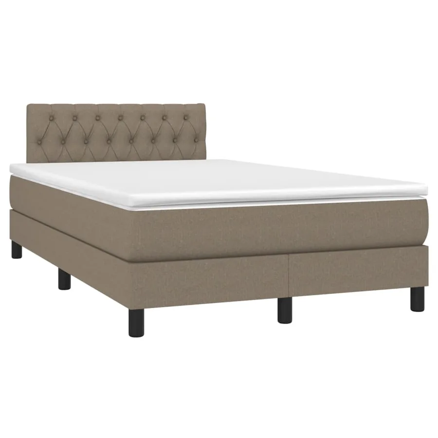Sommier à lattes de lit avec matelas taupe 120x190 cm tissu - 2