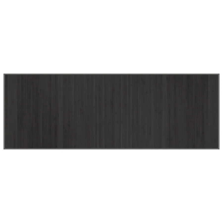 Tapis rectangulaire gris 70x200 cm bambou - 2