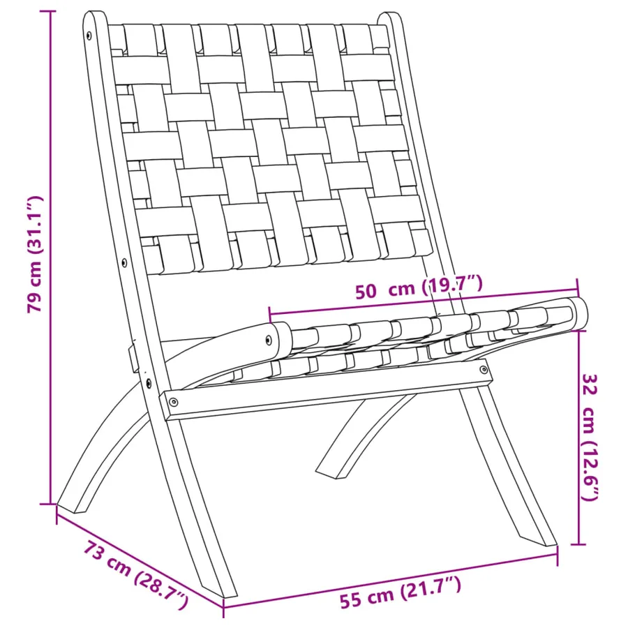 Chaises pliables de jardin lot de 2 avec table bleu foncé bois - 7