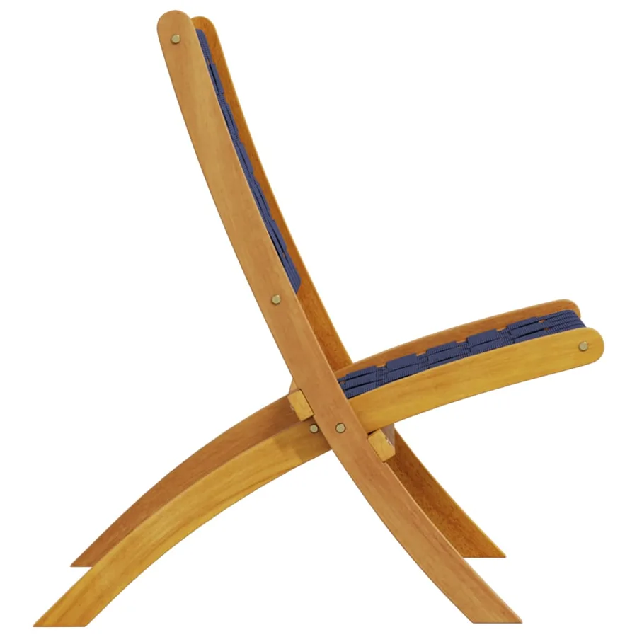 Chaises de jardin pliantes lot de 2 bois d'acacia solide tissu - 5