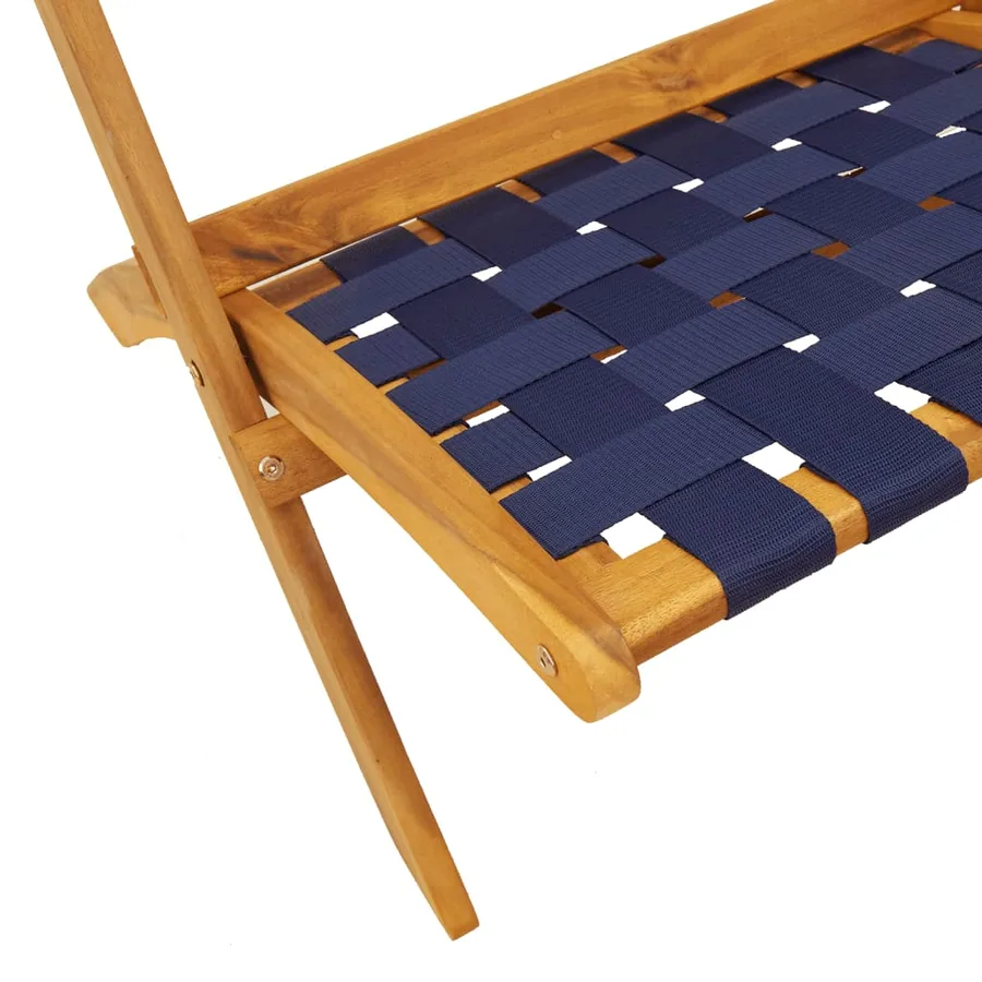 Chaises de jardin pliantes lot de 2 bois d'acacia solide tissu - 8