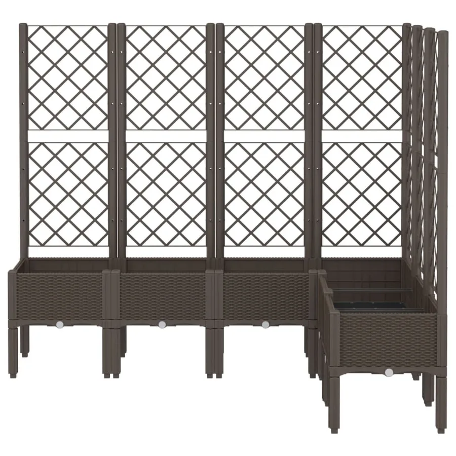 Jardinière avec treillis marron 160x120x142 cm PP - 3