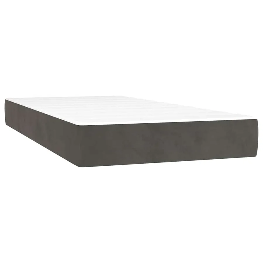 Sommier à lattes de lit avec matelas LED gris foncé 120x190 cm - 7