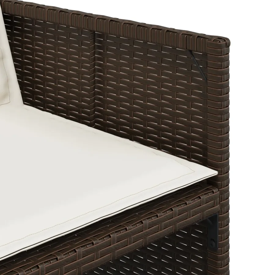 Chaises de jardin avec coussins lot de 4 marron résine tressée - 10