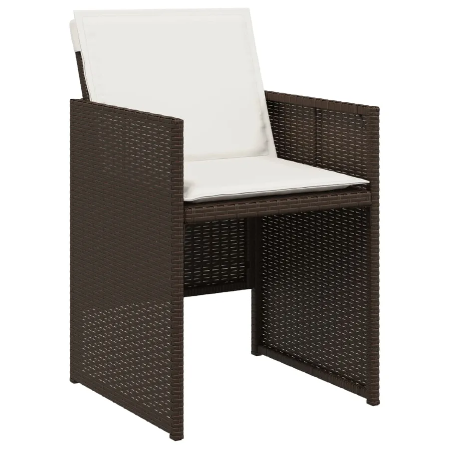 Chaises de jardin avec coussins lot de 4 marron résine tressée - 3