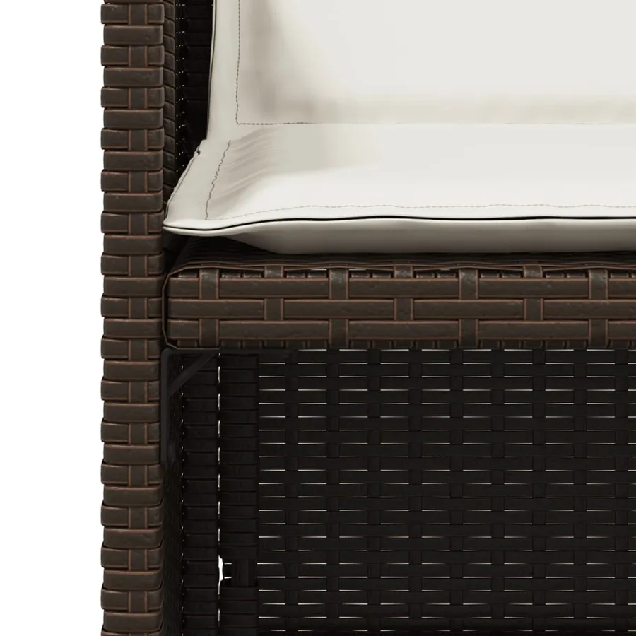 Chaises de jardin avec coussins lot de 4 marron résine tressée - 9