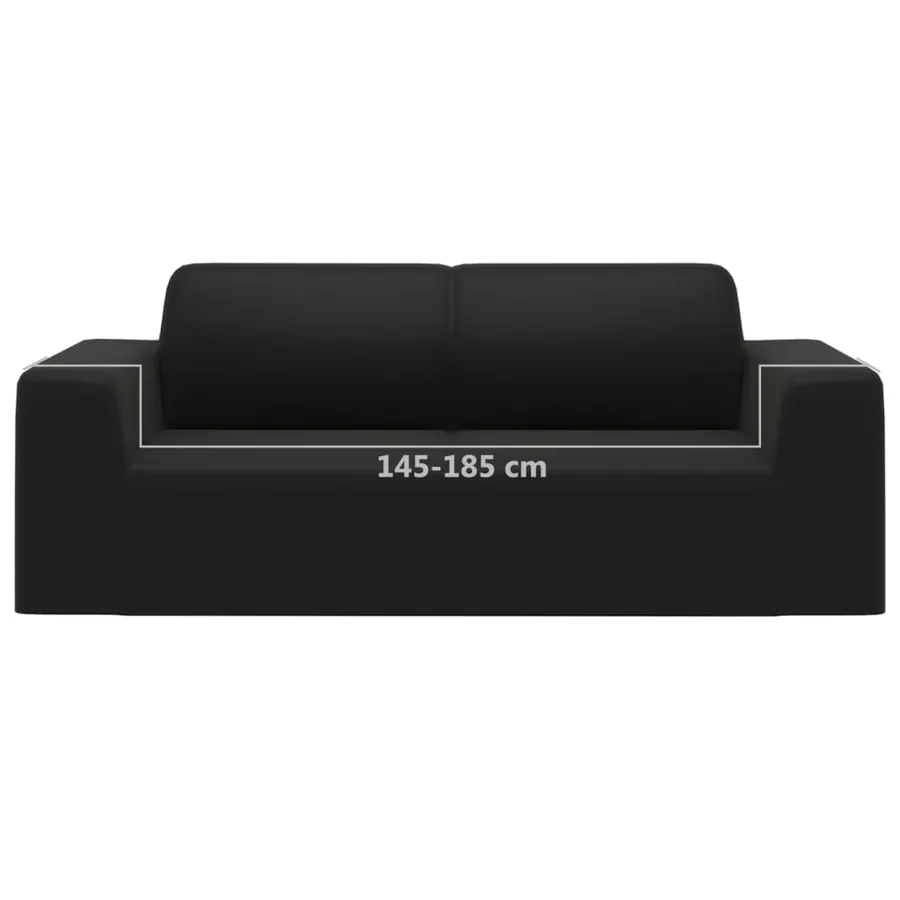 Housse extensible de canapé 2 places Noir Jersey de polyester - 6