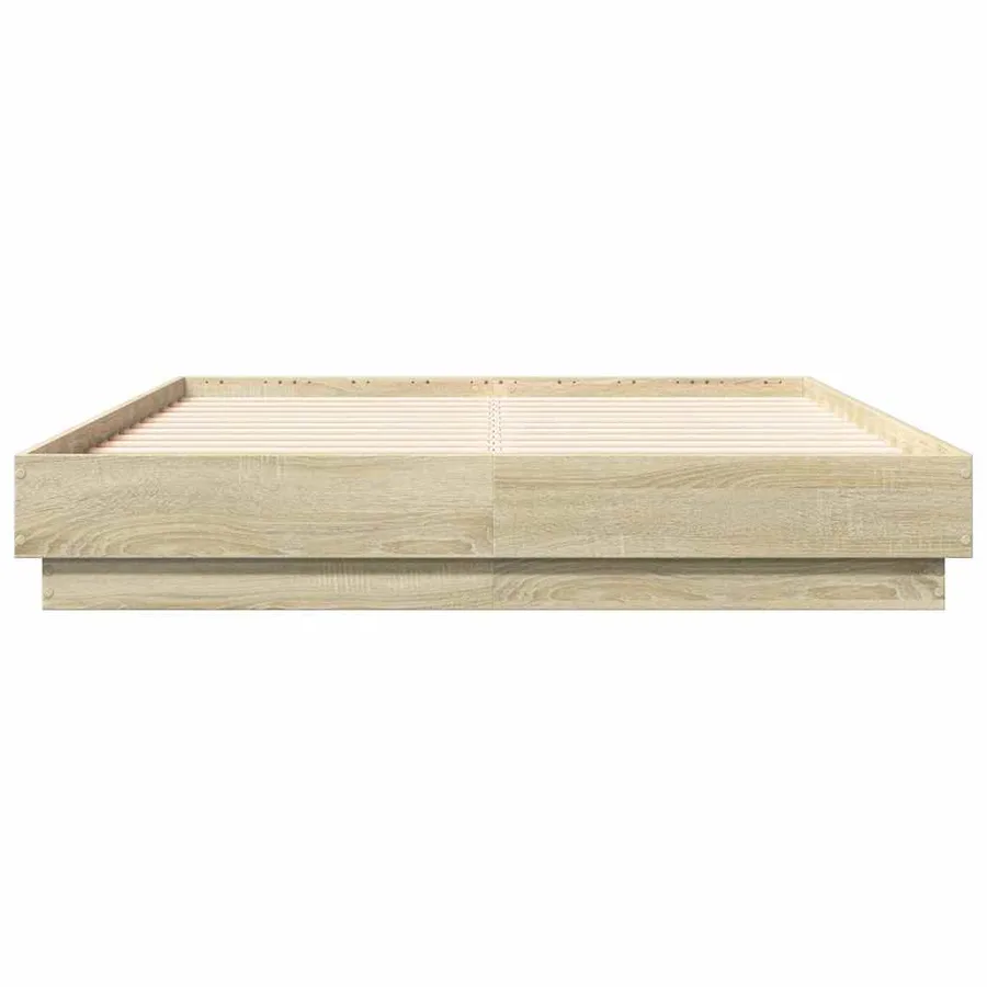 Cadre de lit sans matelas chêne sonoma 135x190 cm - 4