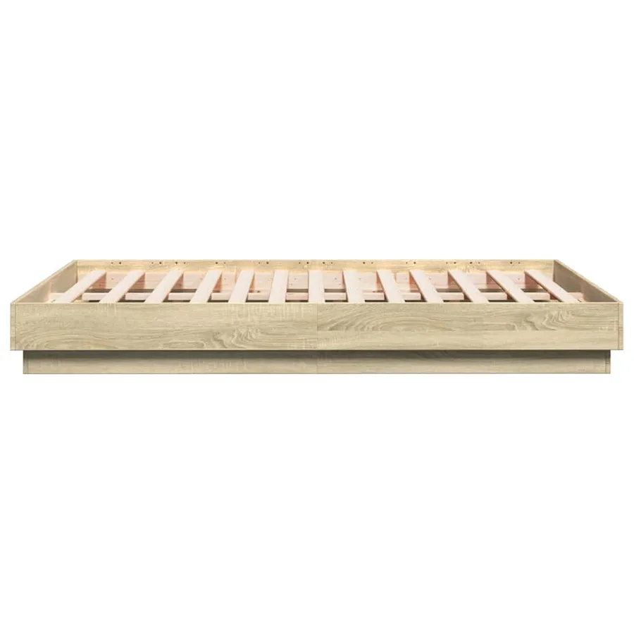 Cadre de lit sans matelas chêne sonoma 135x190 cm - 5