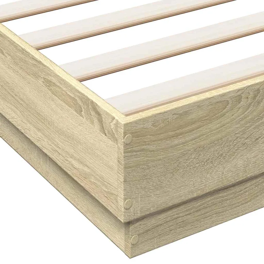 Cadre de lit sans matelas chêne sonoma 135x190 cm - 7