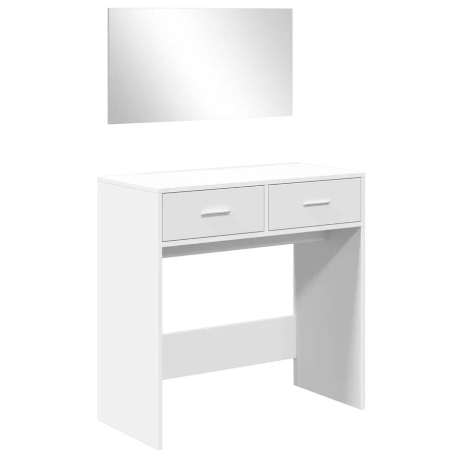 Coiffeuse avec miroir blanc 80x39x80 cm - 2