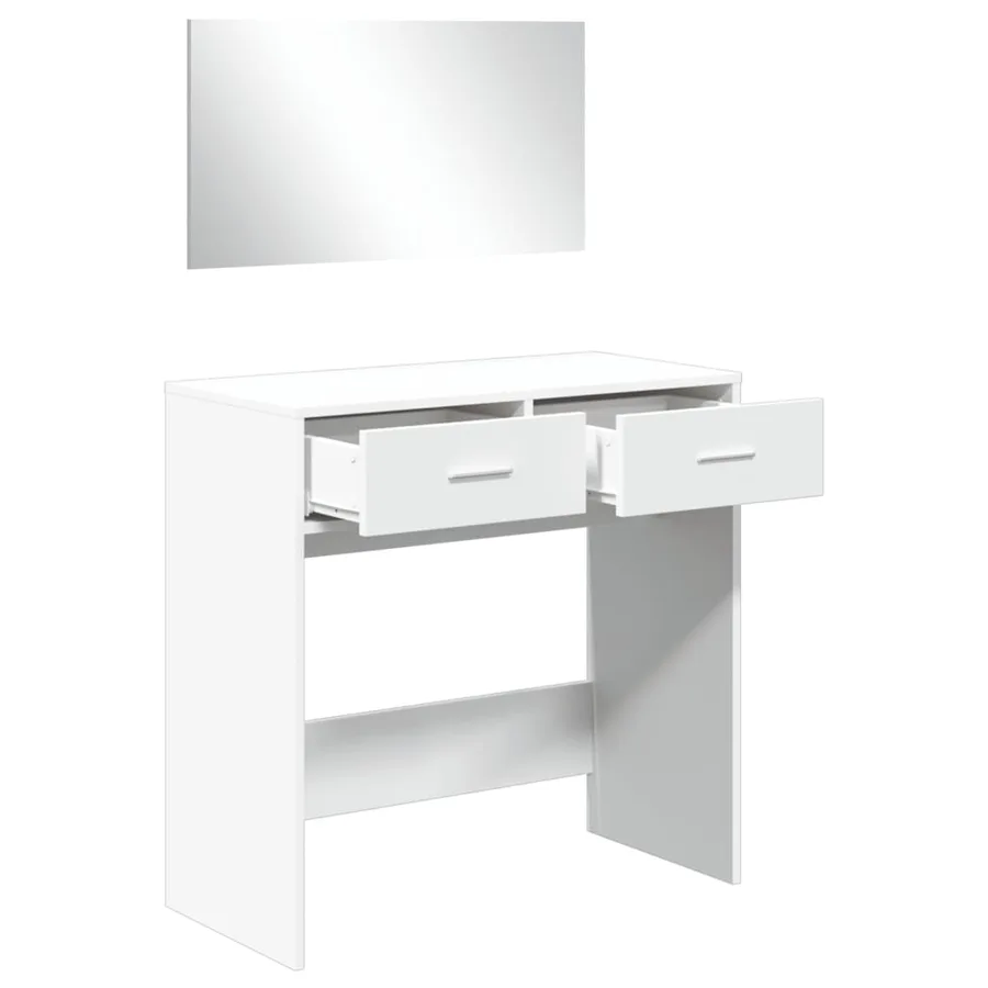 Coiffeuse avec miroir blanc 80x39x80 cm - 4