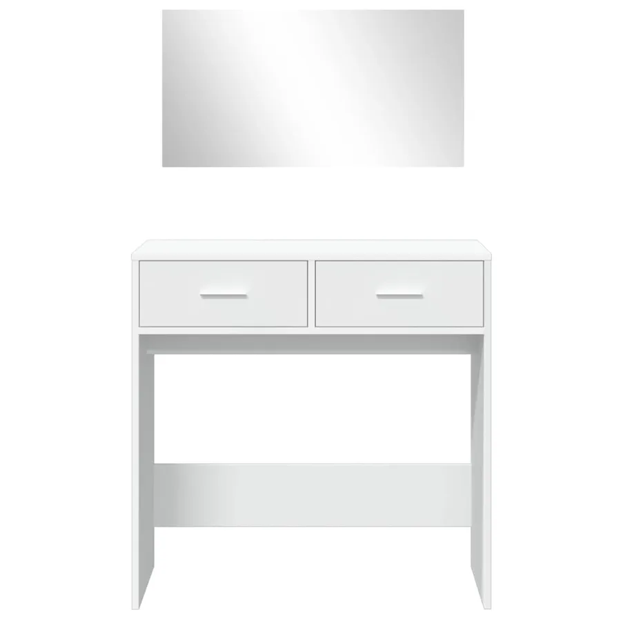 Coiffeuse avec miroir blanc 80x39x80 cm - 5