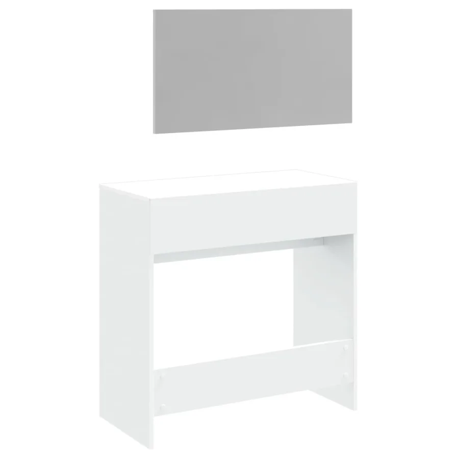Coiffeuse avec miroir blanc 80x39x80 cm - 7