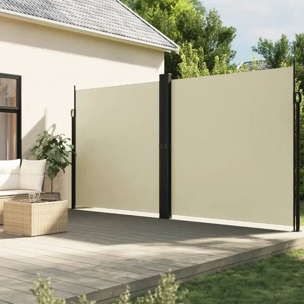 Auvent latéral rétractable crème 200x1000 cm