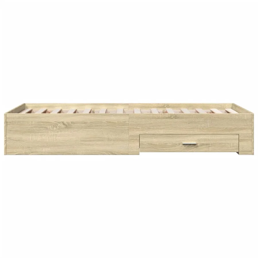 Cadre de lit avec tiroirs sans matelas chêne sonoma 90x200 cm - 5