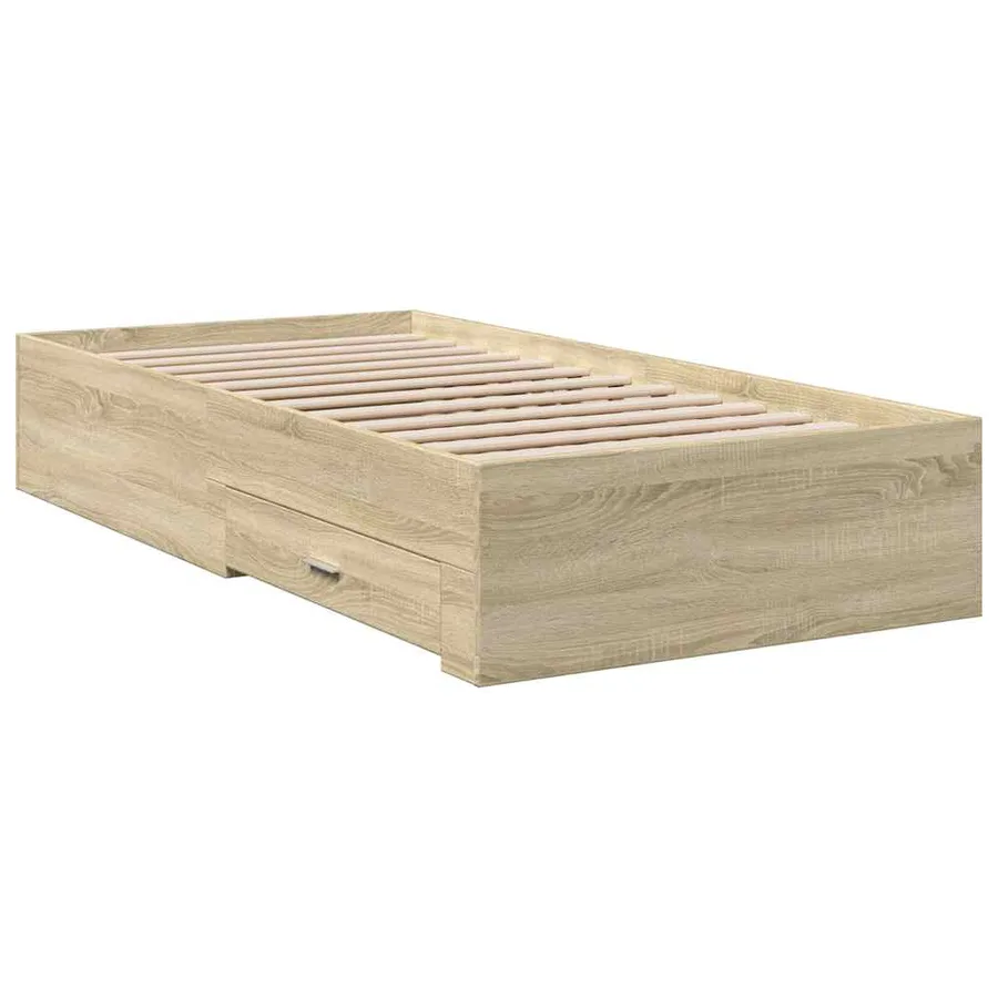 Cadre de lit avec tiroirs sans matelas chêne sonoma 90x200 cm - 6