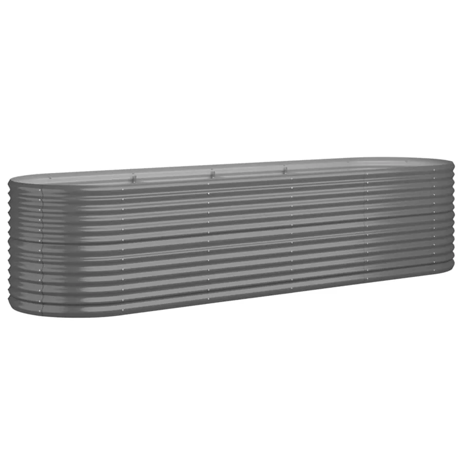 Lit surélevé de jardin Acier galvanisé 296x80x68 cm gris - 2