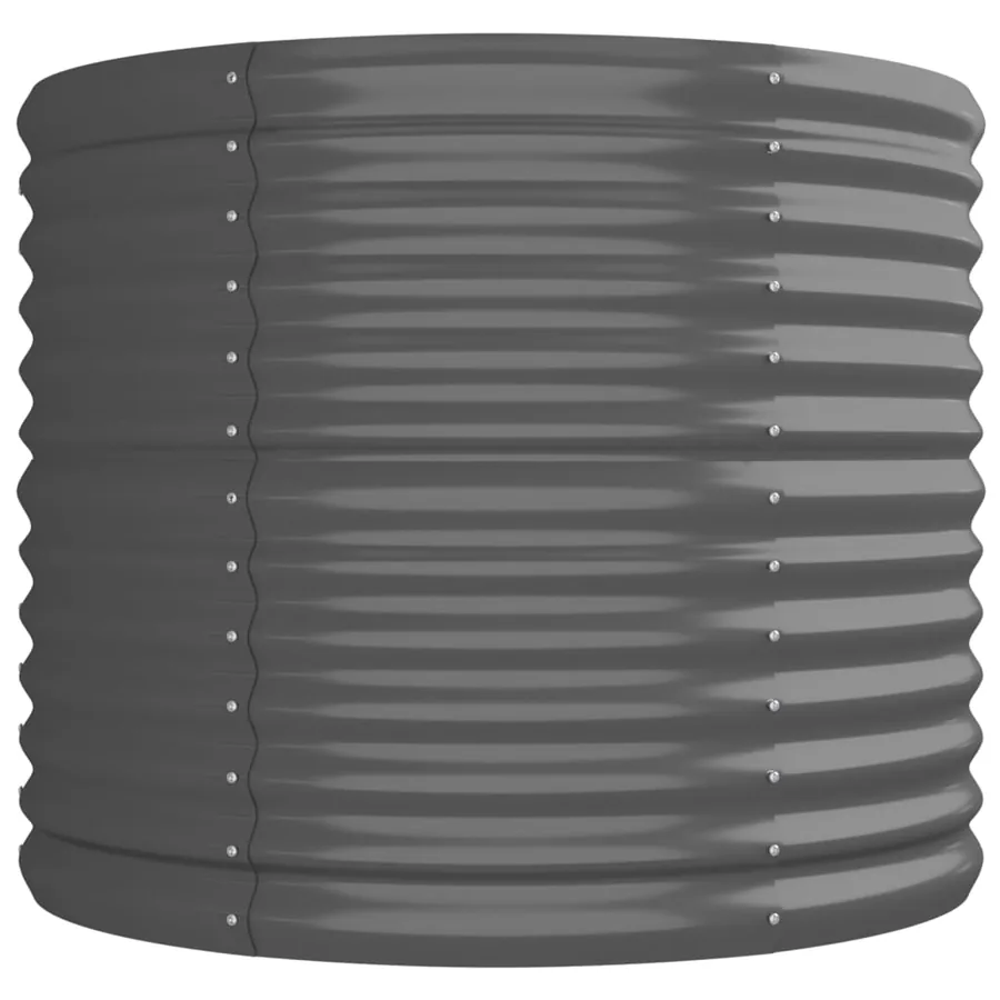 Lit surélevé de jardin Acier galvanisé 296x80x68 cm gris - 4