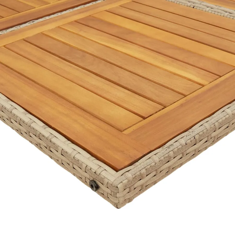 Ensemble à manger de jardin et coussins 9 pcs beige Poly rotin - 7
