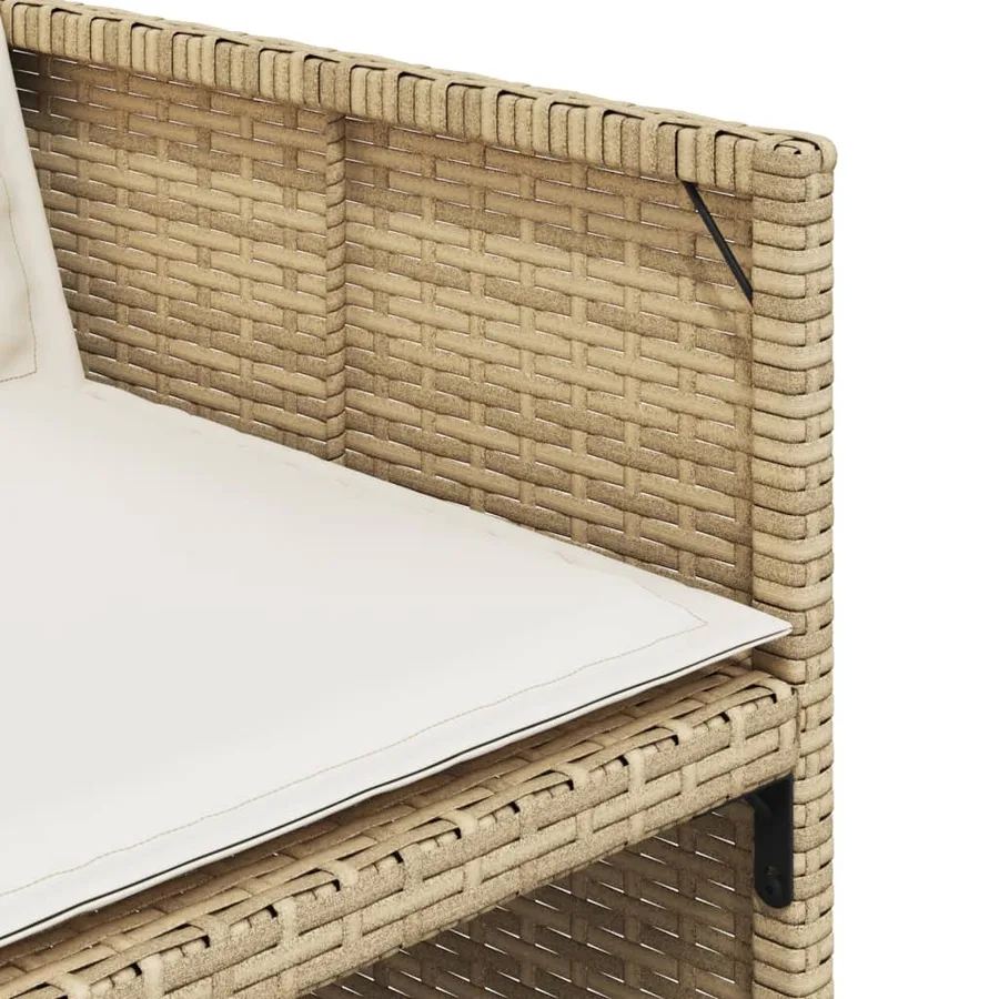 Ensemble à manger de jardin et coussins 9 pcs beige Poly rotin - 8