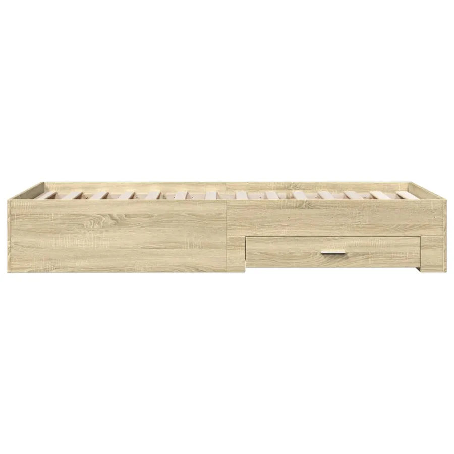 Cadre de lit avec tiroirs sans matelas chêne sonoma 100x200 cm - 5