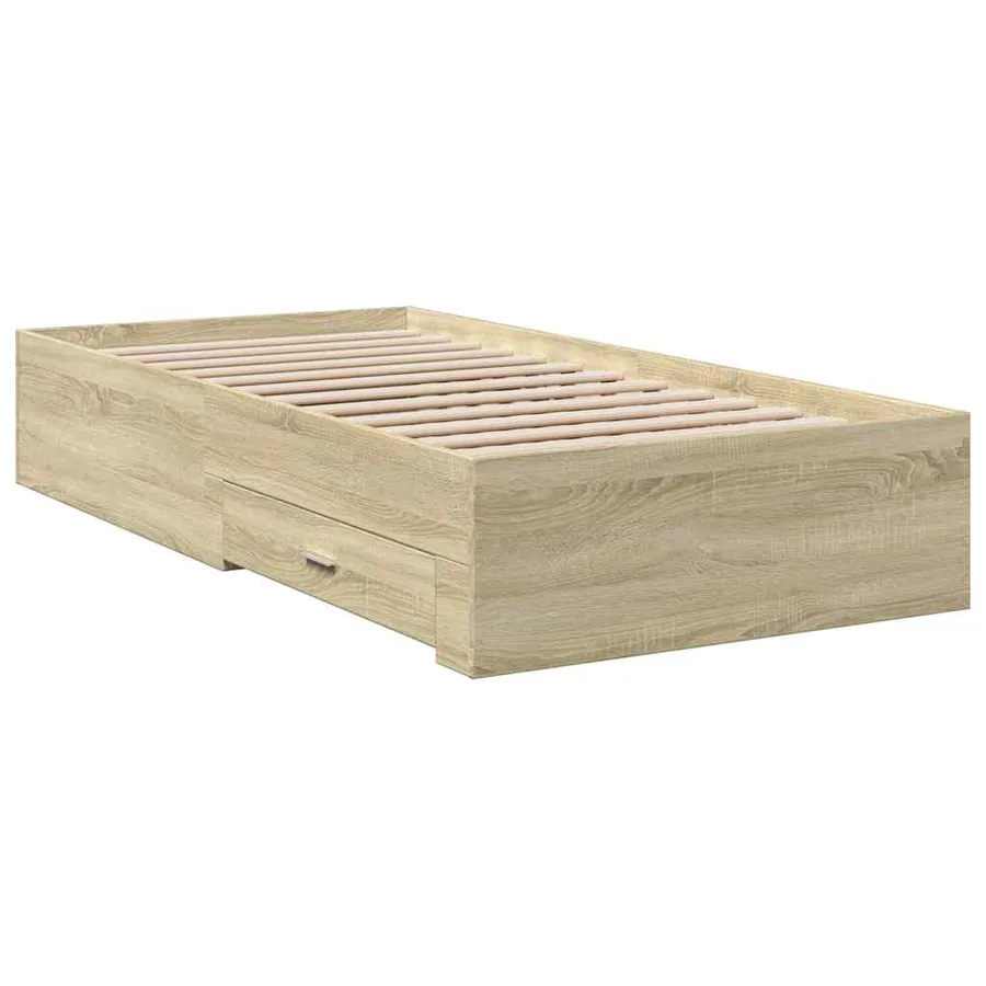 Cadre de lit avec tiroirs sans matelas chêne sonoma 100x200 cm - 6