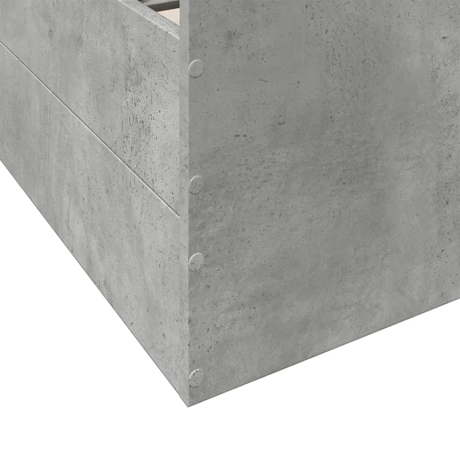 Cadre de lit avec tiroirs sans matelas gris béton 75x190 cm - 8