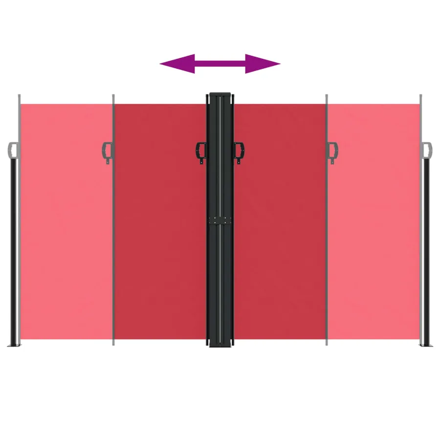 Auvent latéral rétractable rouge 200x1000 cm - 5