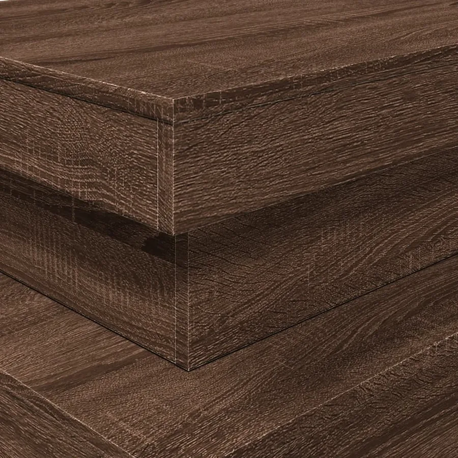Table basse avec lumières LED chêne marron 90x50x40 cm - 10
