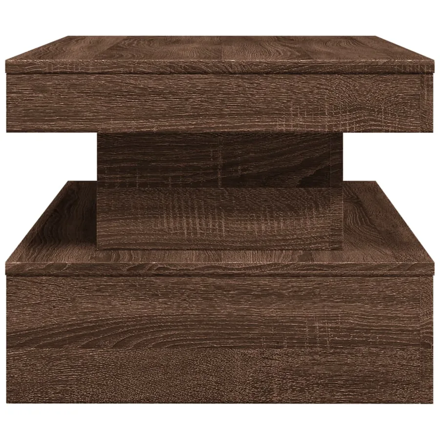 Table basse avec lumières LED chêne marron 90x50x40 cm - 8