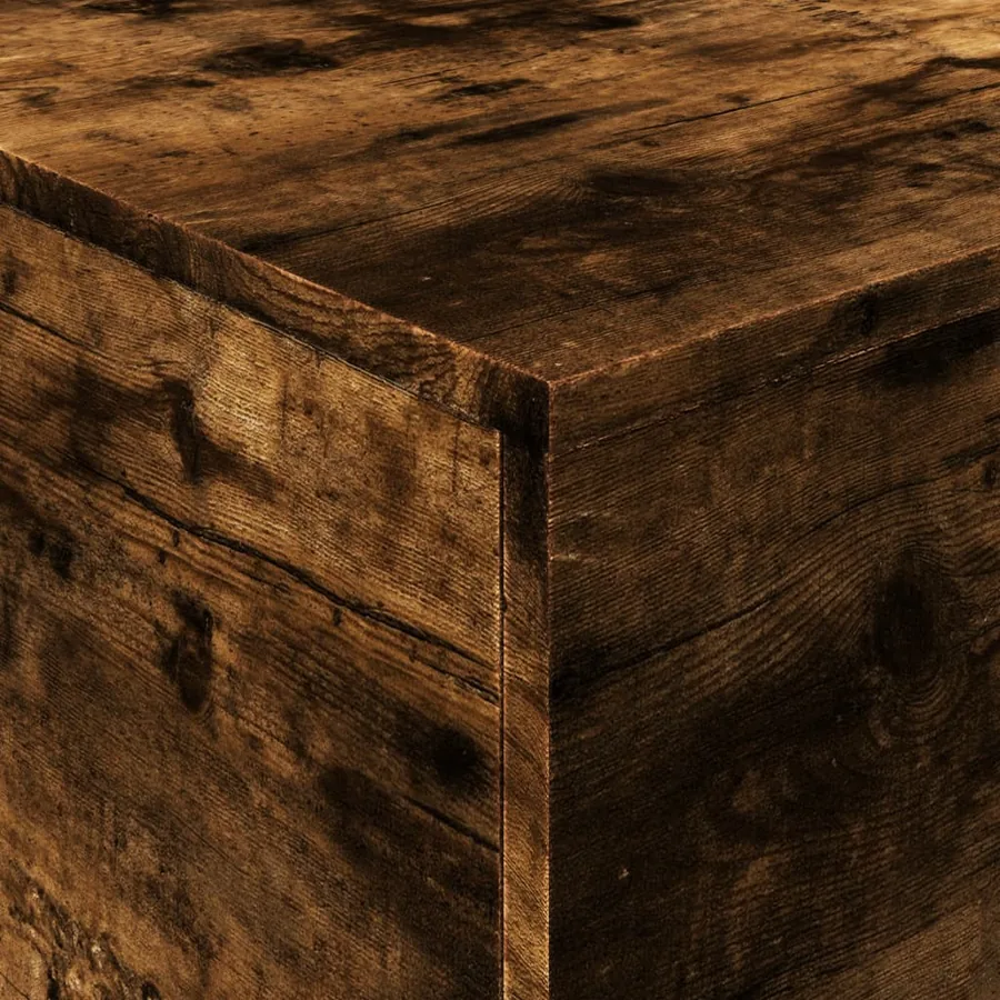Table basse avec lumières LED chêne fumé 90x50x40 cm - 10